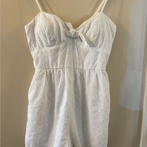 Lily Rose White Eyelet Tie-Front Romper Medium